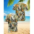 thumbnail image 1 of Team Roping Colorful Leaves Tropical Hawaiian Shirt for Men, Western Aloha Rodeo Style, Button Down Summer Beach Short Sleeve, S-5XL, 1 of 4