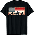 thumbnail image 1 of Team Roping Rodeo Horse American USA Flag Rodeo Cowboy Graphic Black T-Shirt for Men and Women, 1 of 2