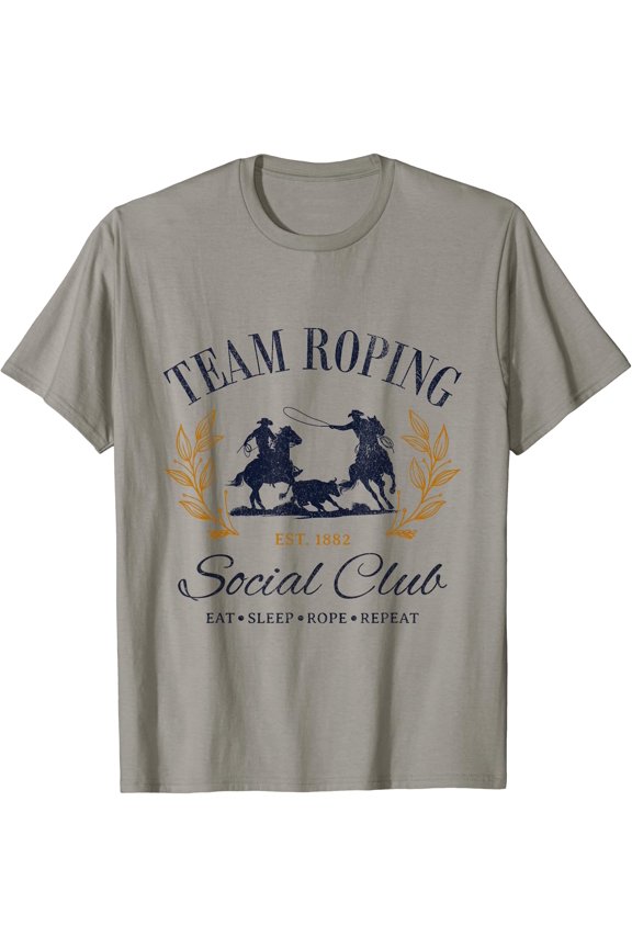 Team Roping Social Club Eat Sleep Rope Texas Rodeo Shirt T-Shirt, Unisex T-Shirt