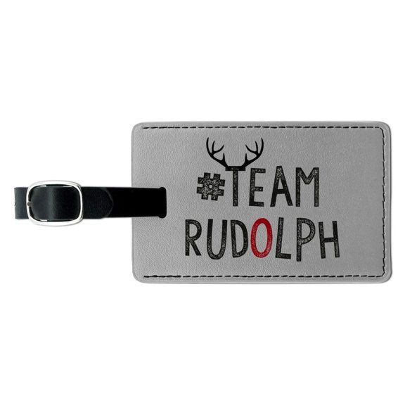 Team Rudolph Rectangle Leather Luggage Card Suitcase Carry-On ID Tag