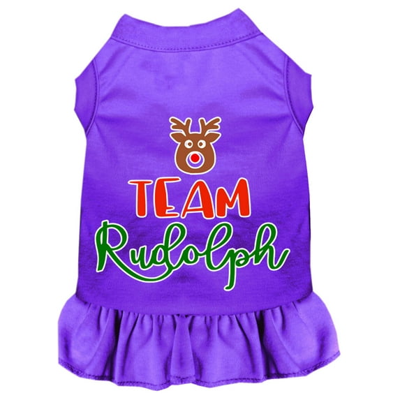Christmas Pet Dog Cat Dress Screen Printed, "Team Rudolph"