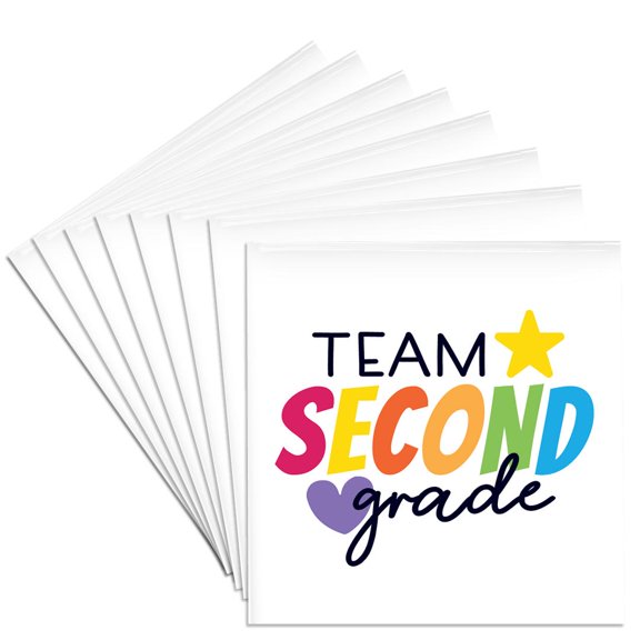 3drose, Team Second Grade, Set of 8 Ceramic Tile Coasters