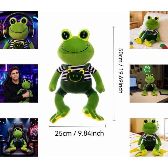 Team Spirit CS2 Coach Frog Plush – Soft Stuffed Figure Throw Pillows for Home Decor for Game Fans, Ideal Holiday Birthday Gift (19.69")
