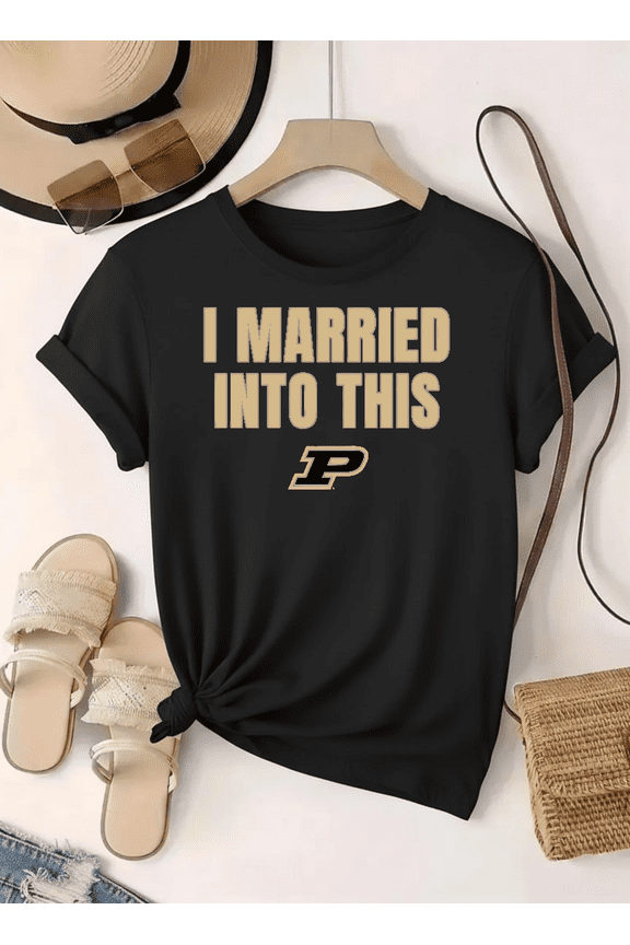 Team Spirit Married Into This Bold Game Day Graphic Design Unisex T-Shirt V13906 up to Size 5XL