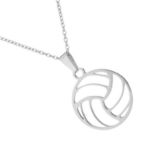 Team Spirit Stainless Steel Volleyball Necklace Adjustable Length Neckchain Trendy Everyday Jewelry For Women