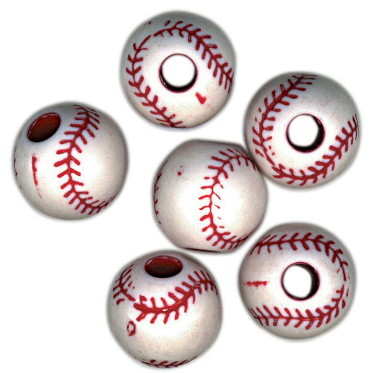 Team Sports Beads 12Mm-Baseball 12/Pkg