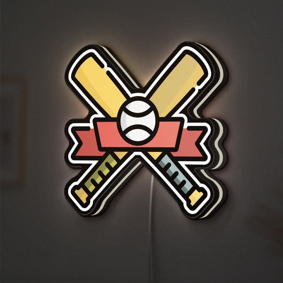 Team Sports 3D Novelty Light Box for Game Rooms, Wall Decor, Ideal for Sports Fans (Width 8 inch, 20cm)