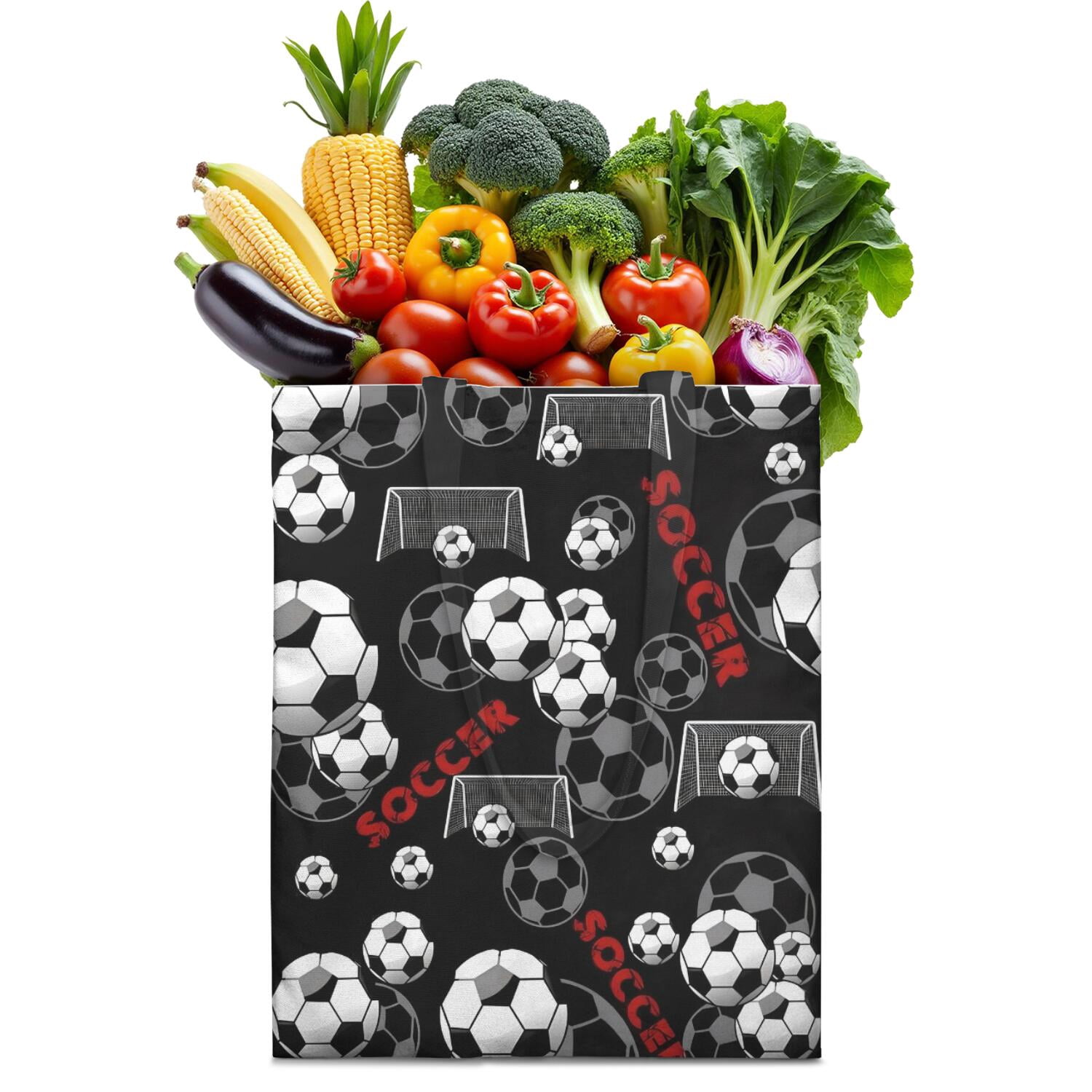 Team Sports Canvas Tote Bag – Baseball Football Soccer Basketball Print ...