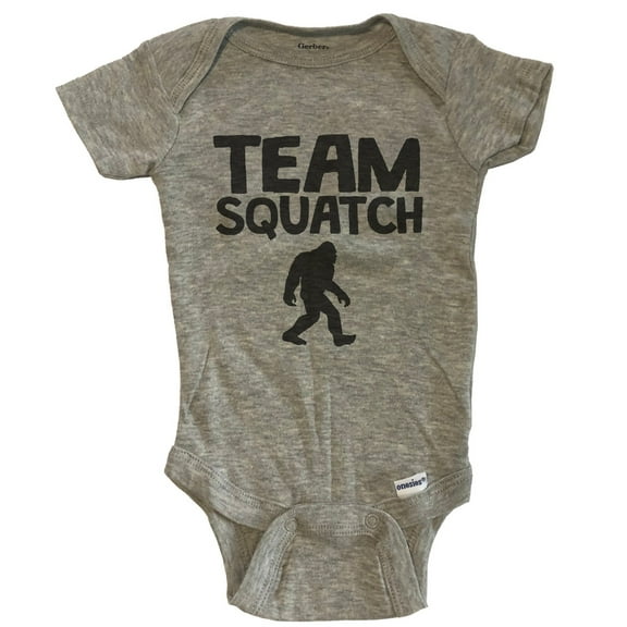 Team Squatch Funny Bigfoot Sasquatch Baby Bodysuit - Grey