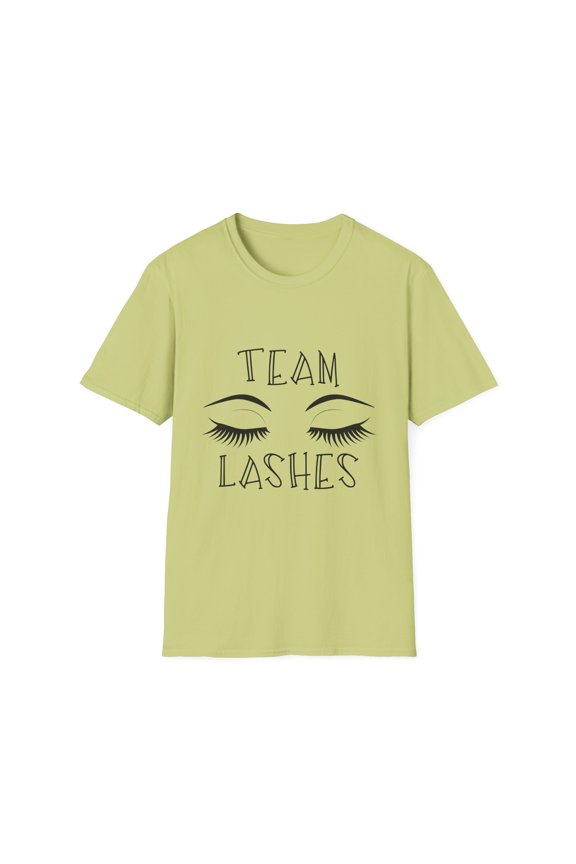 Team Staches Team Lashes Gender Reveal | Gender Reveal Ideas | Maternity | Maternity Clothes | Future Mom Unisex Softstyle T-Shirt