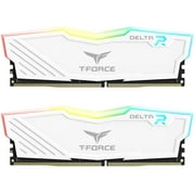 TEAMGROUP T-Force Delta RGB DDR4 32GB 2x16GB 3600MHz PC4-28800 CL18 Desktop Gaming Memory Module Ram TF4D432G3600HC18JDC01- White