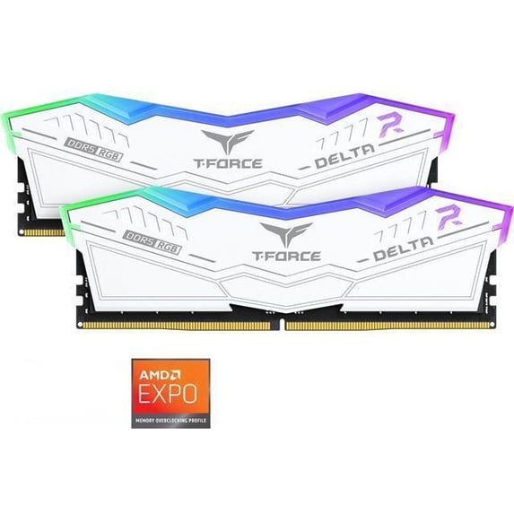 Team T-Force Delta RGB 64GB (2 x 32GB) 288-Pin PC RAM DDR5 6000 (PC5 48000) Desktop Memory Model FF4D564G6000HC38ADC01