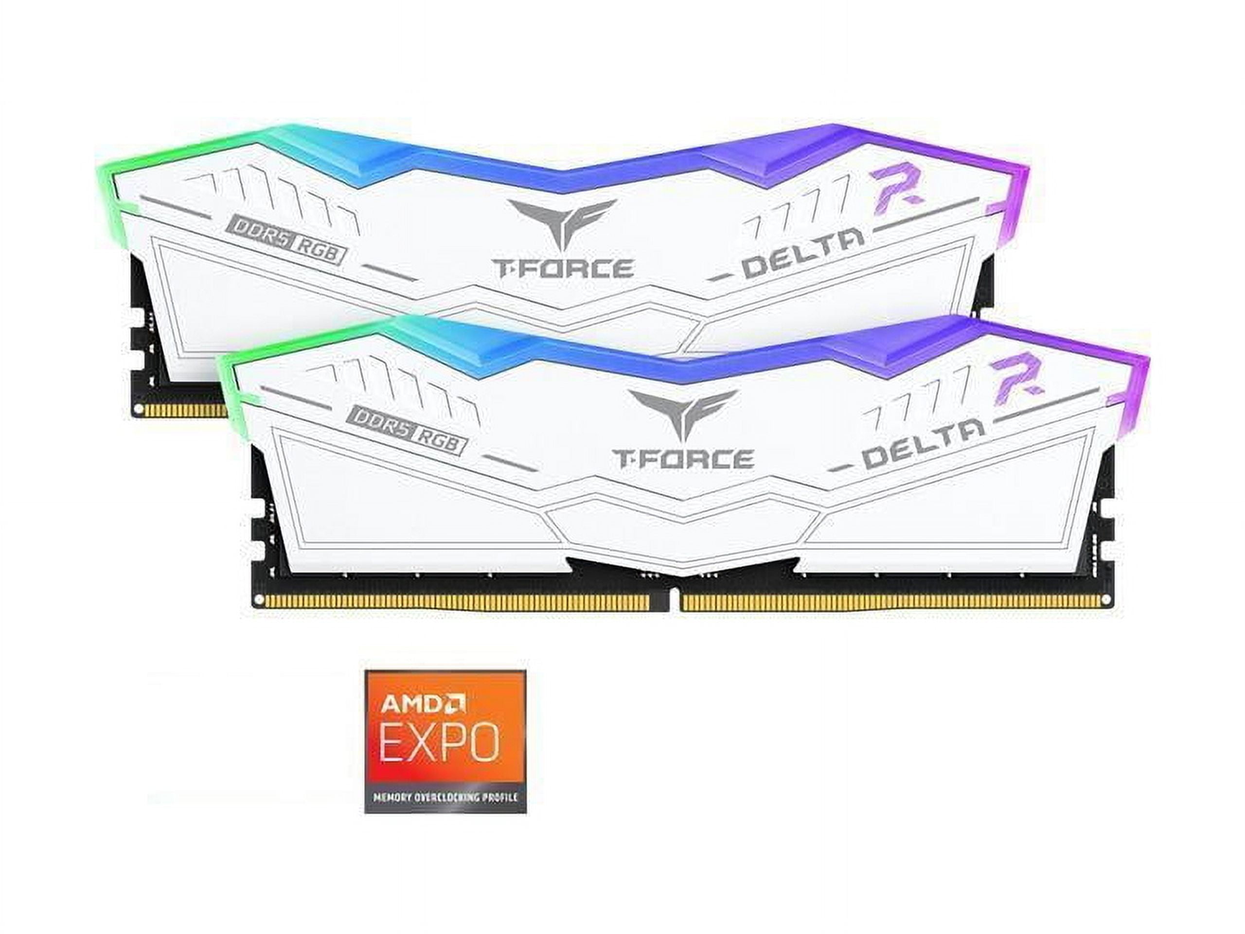 Team T-Force Delta RGB 64GB (2 x 32GB) 288-Pin PC RAM DDR5 6400 (PC5 51200) Desktop Memory Model FF4D564G6400HC30CDC01
