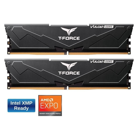 Team T-Force Vulcan 64GB (2 x 32GB) 288-Pin PC RAM DDR5 6000 (PC5 48000) Desktop Memory Model FLBD564G6000HC38GDC01