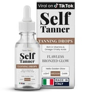 Team Tan Self Tanning Drops - Fully Customizable Body and Face Tanning Drops, Active Skincare Ingredients Enriched Self Tanner Kit for Fake Tan, No Streaks or Nasty Smell (Medium)