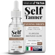 Team Tan Self Tanning Drops - Fully Customizable Body and Face Tanning Drops, Active Skincare Ingredients Enriched Self Tanner Kit for Fake Tan, No Streaks or Nasty Smell (Dark)