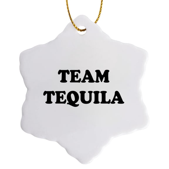 3drose, Team Tequila, 3 inch Snowflake Porcelain Ornament