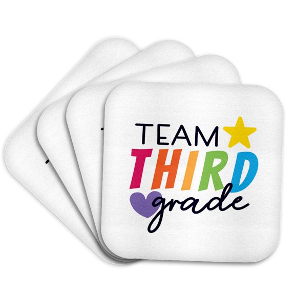 3drose, Team Third Grade, Set of 4 Coasters - Soft