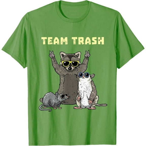 Team Trash Opossum Raccoon Rat Funny Animals Unisex T-Shirt for Men Women Kids Toddler,Lime Color,Size YS