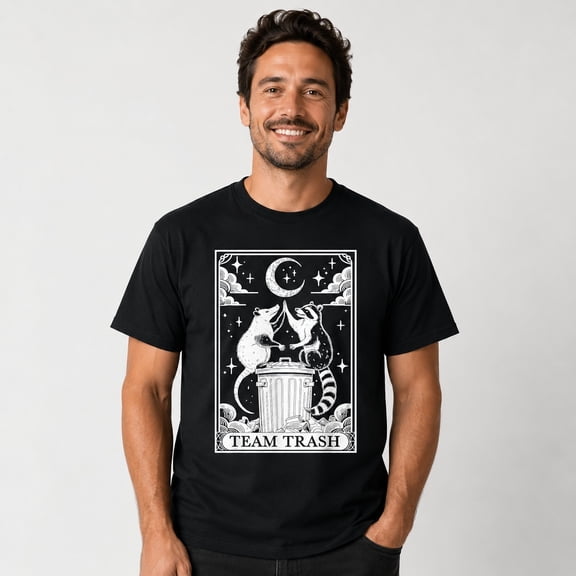 Team Trash Raccoon Opossum Tarot Graphic T-Shirt, Unisex Classic Fit