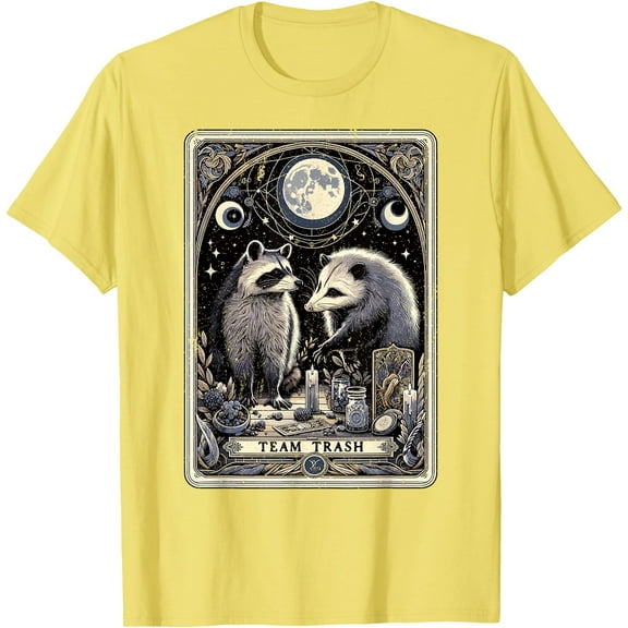 Team Trash Tarot Card Opossum Witchcraft Goth Possum Racoon Unisex T-Shirt for Men Women Kids Toddler,Cornsilk Color,Size 4XL