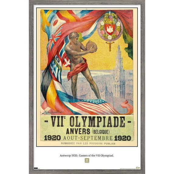 Team USA - Antwerp 1920. Games of the VII Olympiad. Wall Poster, 22.375" x 34" Framed