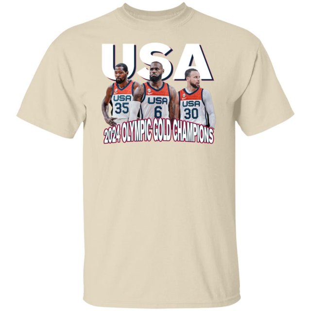 Team USA Basketball "Big Three" 2024 Gold Medal Champions TShirt