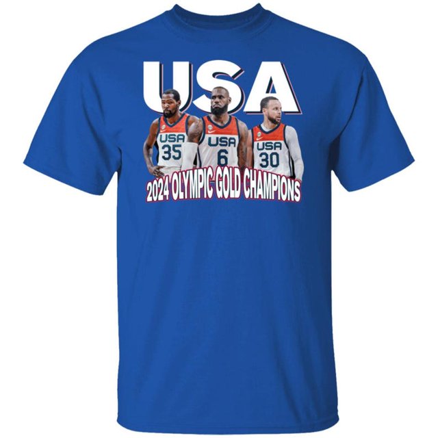Team USA Basketball "Big Three" 2024 Gold Medal Champions TShirt