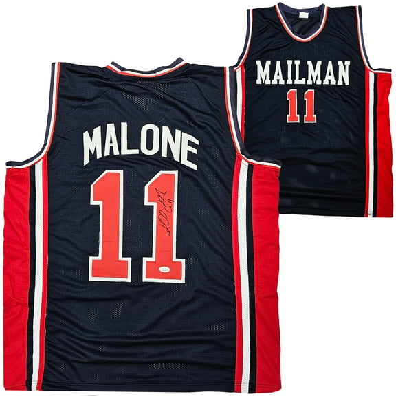 Team USA Karl Malone Autographed Blue Jersey JSA 215760
