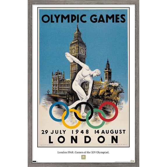 Team USA - London 1948. Games of the XIV Olympiad. Wall Poster, 22.375" x 34" Framed