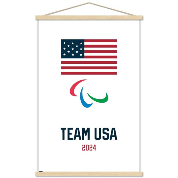 Team USA - Paralympic Logo Wall Poster with Magnetic Frame, 22.375" x 34"