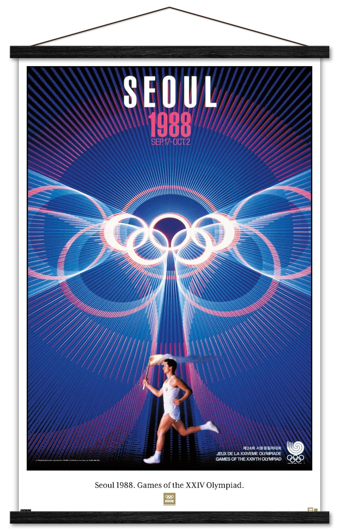 CENTENNIAL OLYMPIC GAMES ポスター　　中古 Team USA - Seoul 1988. Games of the XXIV Olympiad. Wall