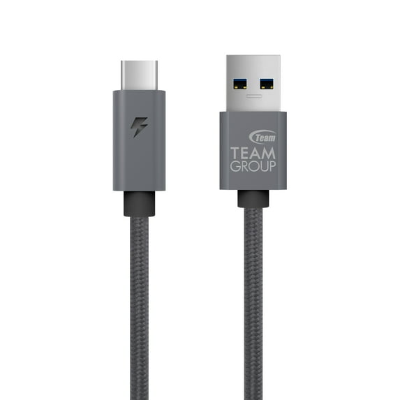 Team USB3.1 to USB Type-C Metallic Cable 100cm Gray (w/LED Charging Indicator)
