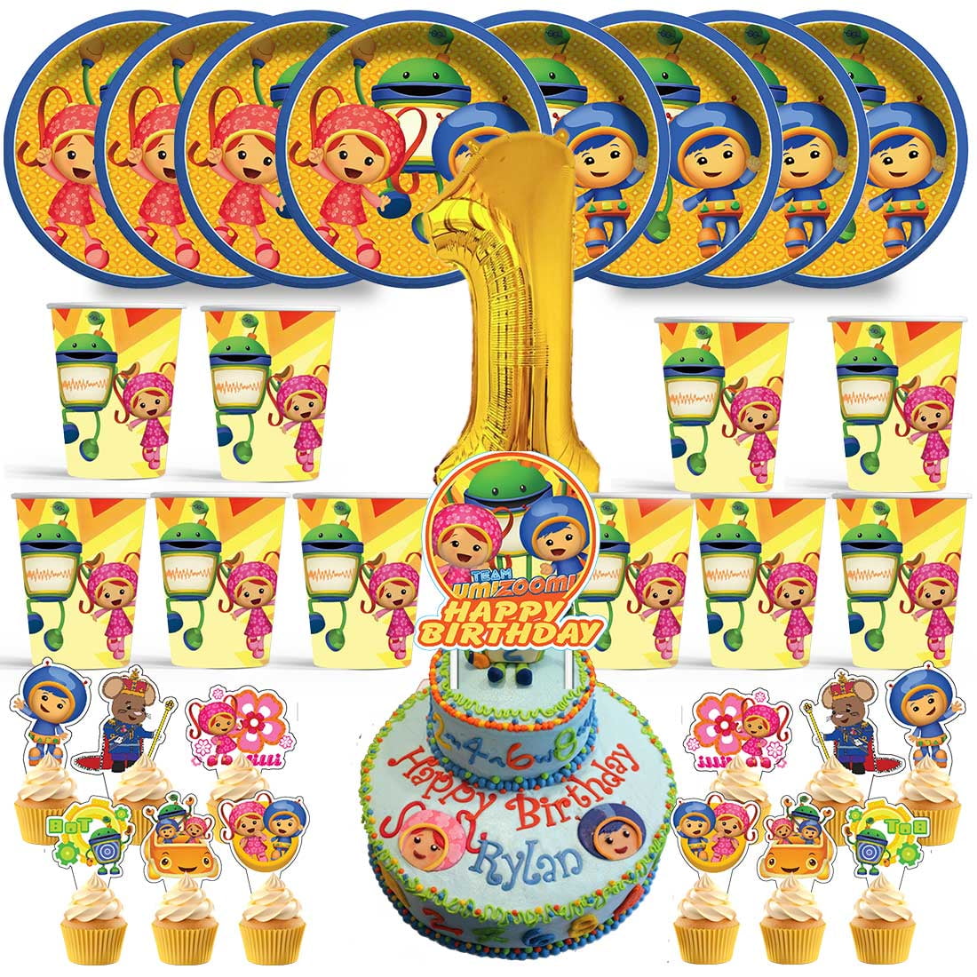 Team Umizoomi Birthday 1st Cups Party Supplies Plates Fans Decorations ...