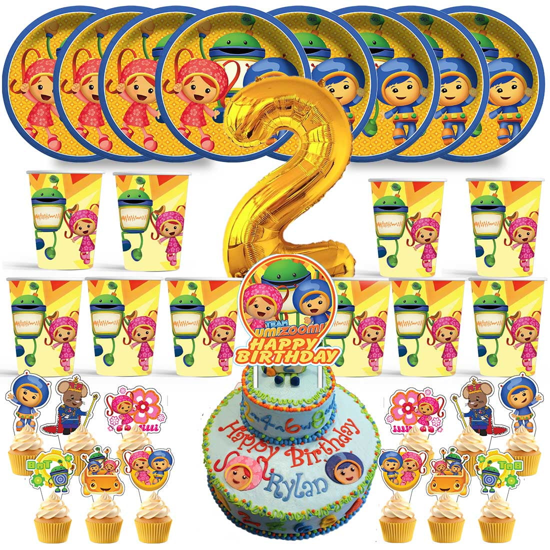 Team Umizoomi Birthday 2nd Cups Party Supplies Plates Fans Decorations ...