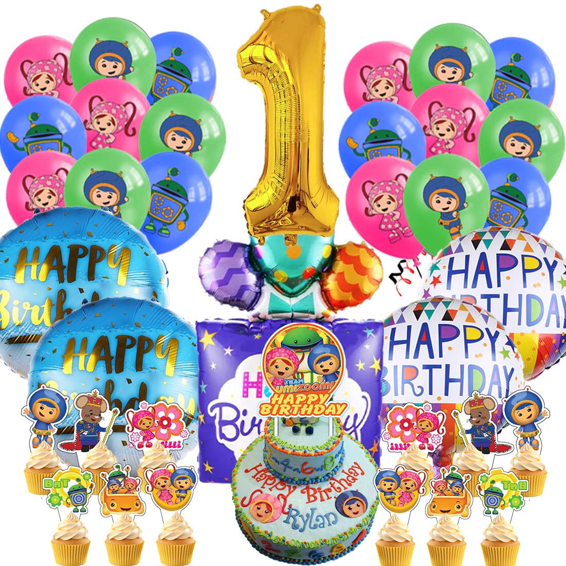 Team Umizoomi Party Supplies 1st Decor Kit Balloons Birthday Cake ...
