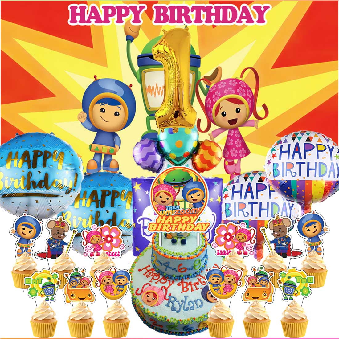 Team Umizoomi Party Supplies Decor 1st Kit Balloons Birthday Cake ...