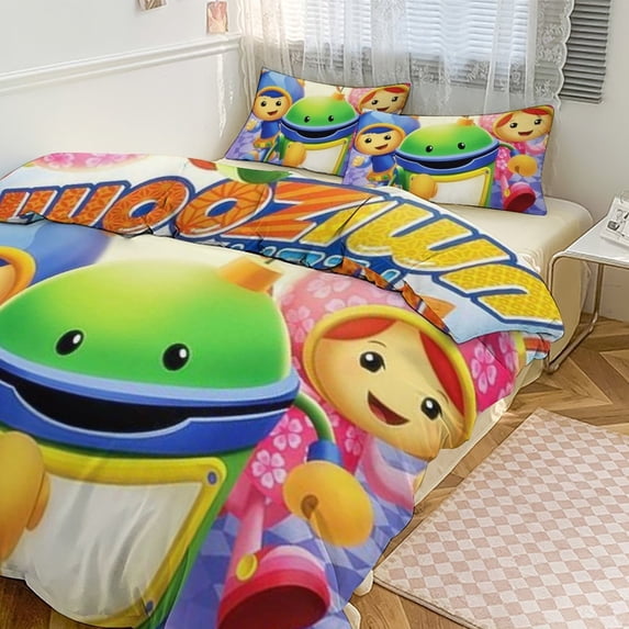 Team Umizoomi Printing Bedding Sets Decorative 3 Pieces Bedding Set(1 Duvet Cover Set 2 Pillow Shams) 90"x90"