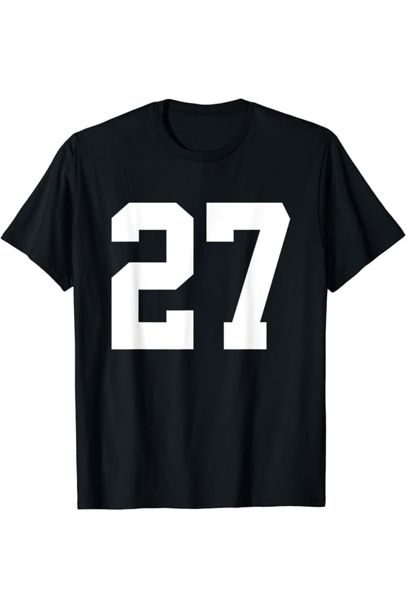 Team Uniform Jersey Number 27 Birthday Varsity Sports T-Shirt
