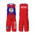 thumbnail image 1 of Team-Up Belize flag grain men basketball jersey set shirt & pants sleeveless custom name nunber exclusive, 1 of 1