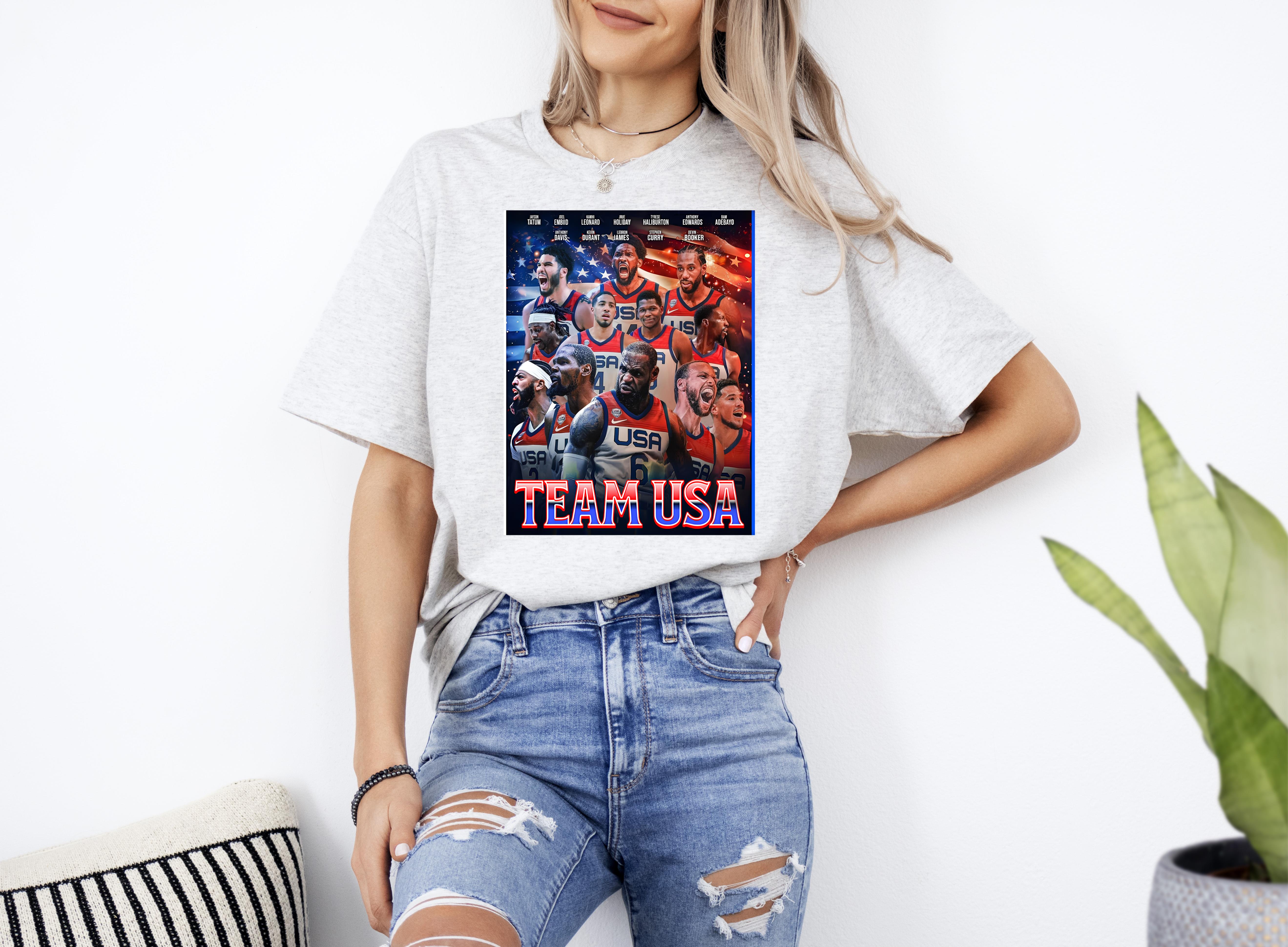 Team Usa Basketball Team Olympic 2024 Championship UNISEX TShirt Up To 4XL