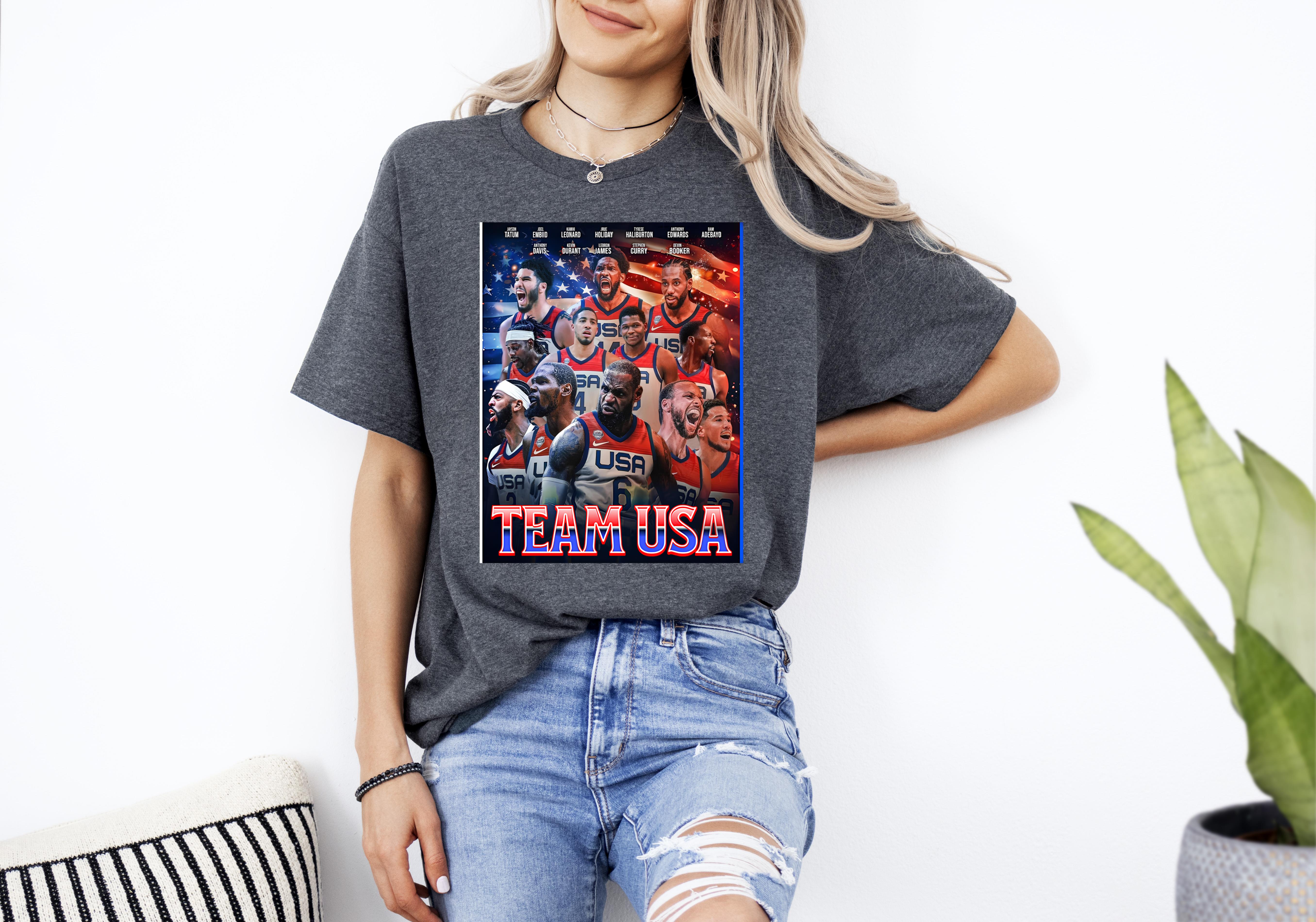 Team Usa Basketball Team Olympic 2024 Championship UNISEX TShirt Up To 4XL