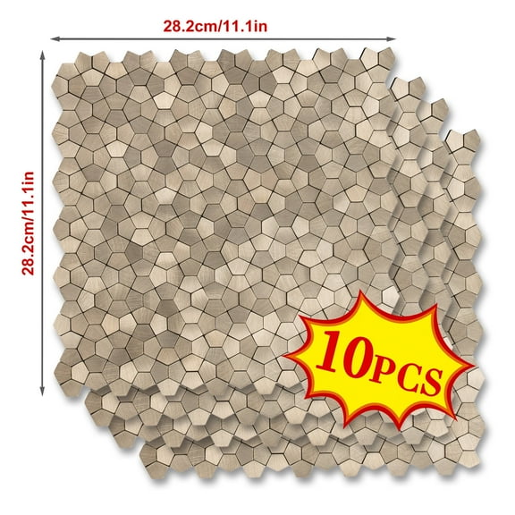 Team Value Mosaic Strong Adhesive, 11.1×11.3-inch Tile Wallpaper, Kitchen Wall Tile.