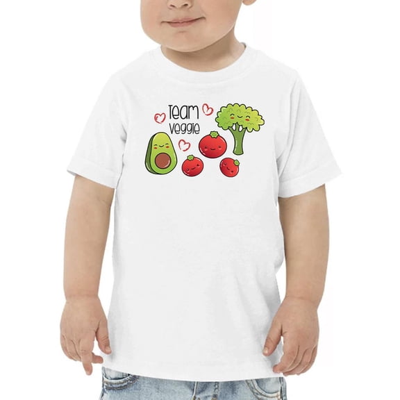 Team Veggie Cute Art T-Shirt Toddler -Smartprints Designs,  4 Toddler