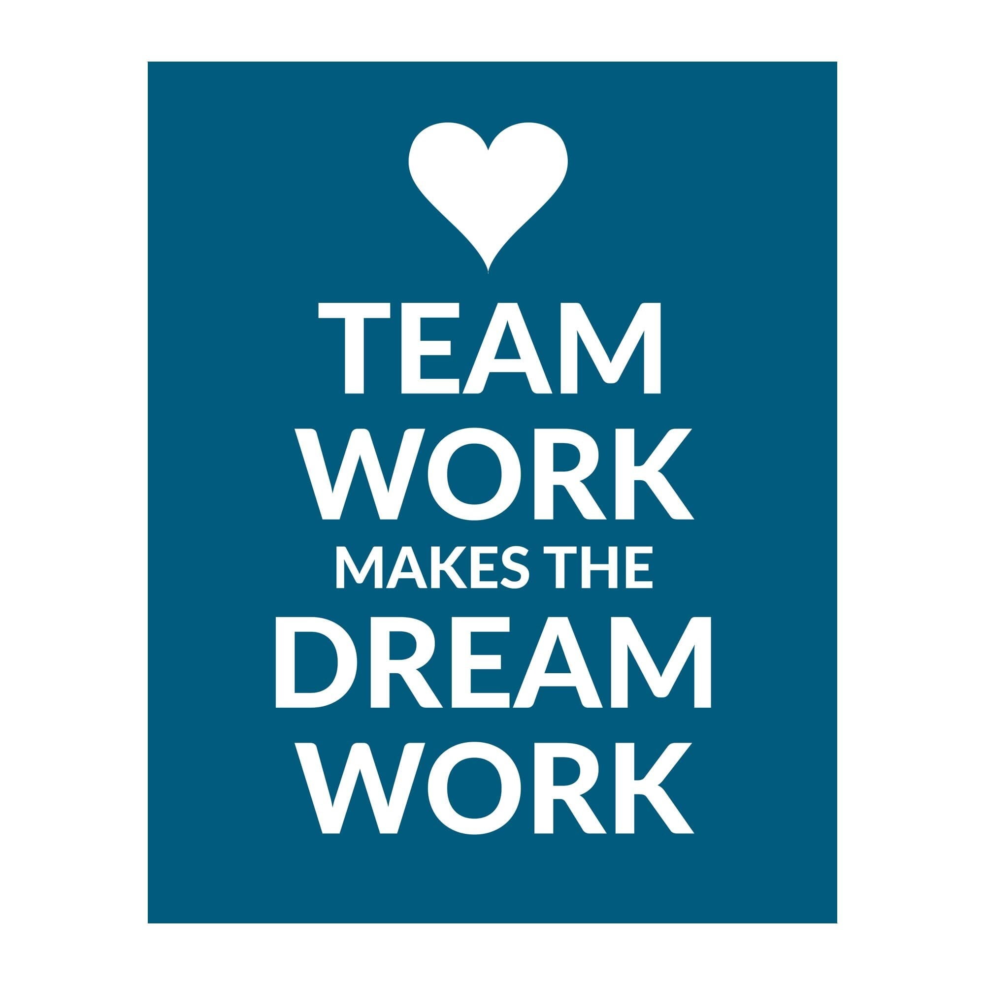Team Work Makes the Dream Work - Inspirational Quotes Wall Art, Modern ...