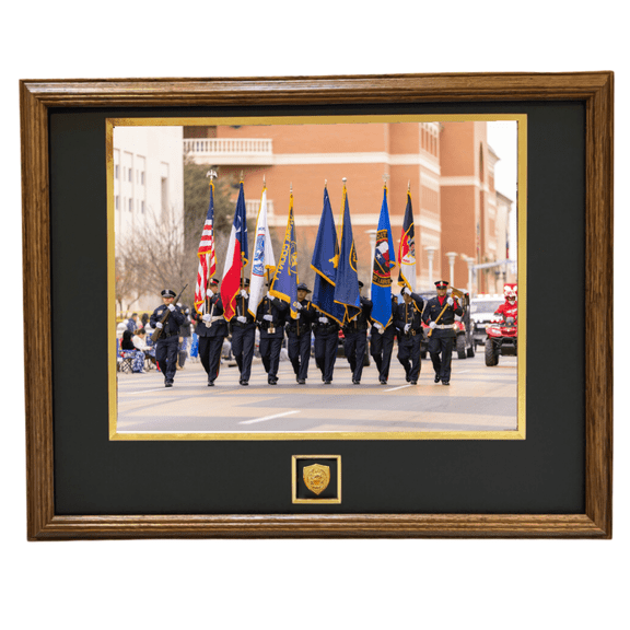 Team Work Police Photo Frame, American Oak 14" x 18" for 11" x 14" Photo