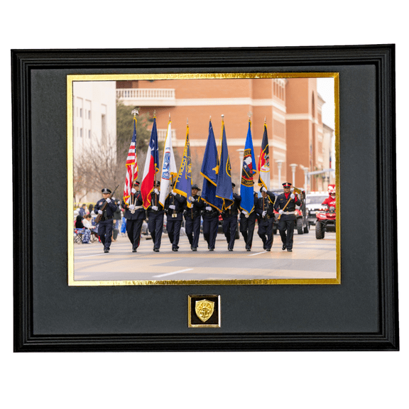 Team Work Police Photo Frame, Contemporary Black for 11" x 14" Photo
