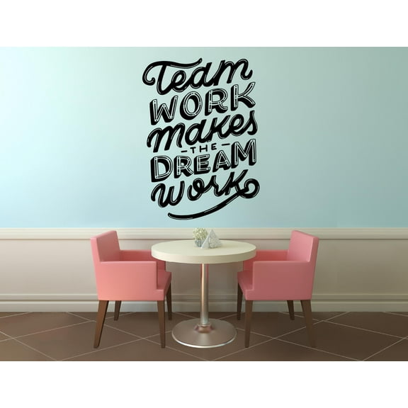 Team Work Quote Classroom Wall Decals Stickers Education Educational Quotes for Teachers Students School Room Nursery Kindergarten Library Home Art Decals Wall Art Vinyl Decoration Size (10x8 inch)