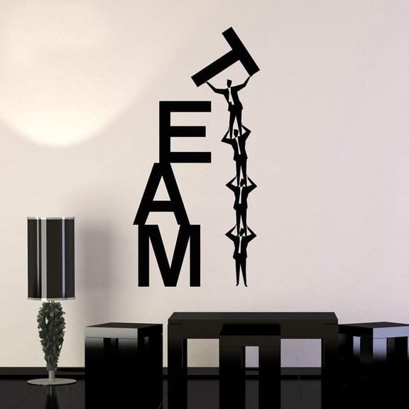 Team Work Vinyl Wall Stickers Teamwork Business Office Wall Decals Living Room Bedroom Home Decor Wall Art Murals 42x20cm