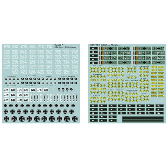 World War III Team Yankee: West German Decal Set